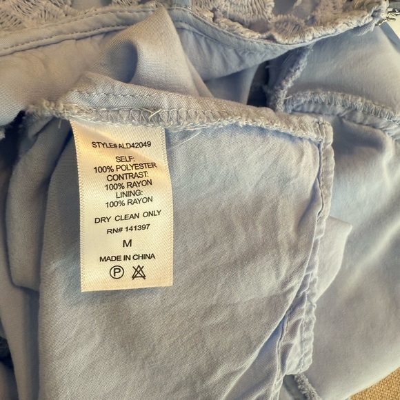 Lace A-Line Midi Dress in Light Blue - Picture 8 of 9